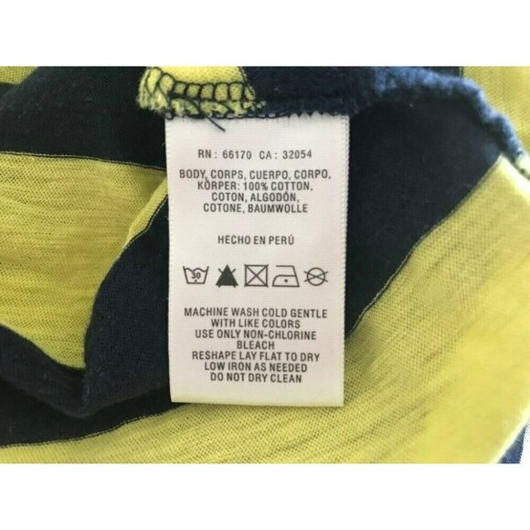 PILCRO and the LETTERPRESS Striped Cotton Top Size Small Yellow White Navy Blue - Picture 7 of 7